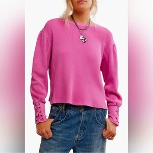 We The Free Lapis Lace Up Cuff Thermal in Plumdrop